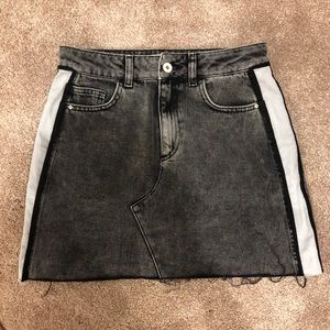 Zara black denim skirt